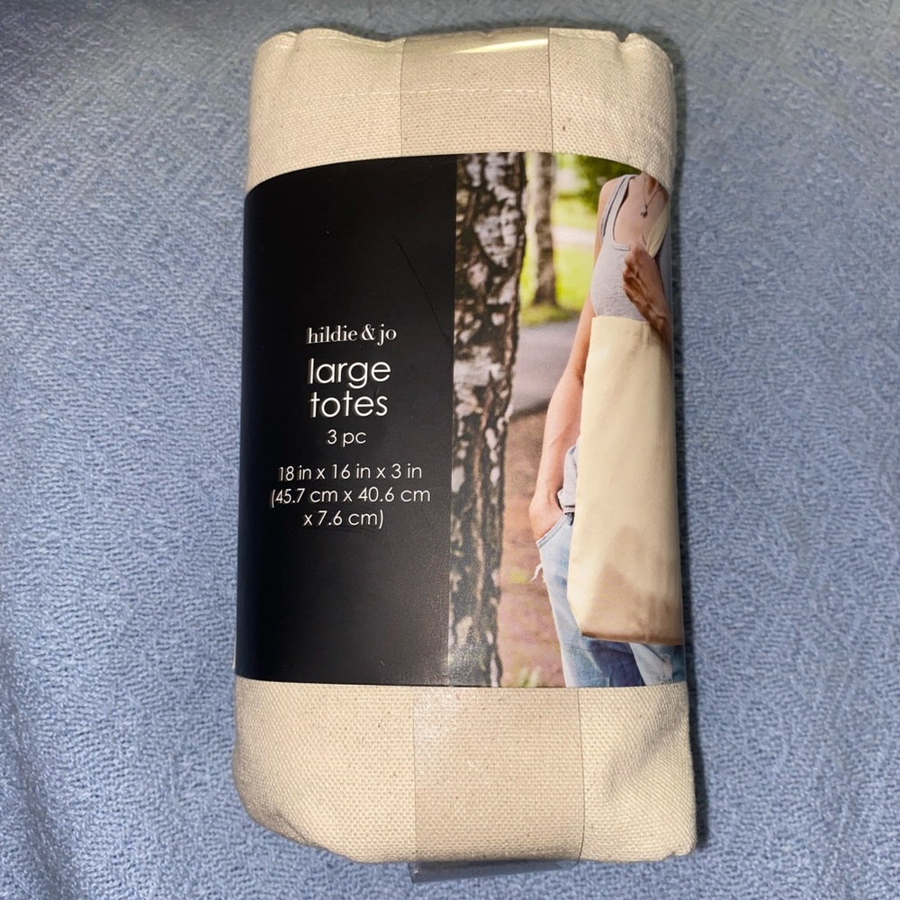 3 pack Large Canvas Tote bag